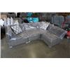 Image 1 : BRAND NEW 4 PIECE PREMIUM OUTDOOR MODERN GREY RATTAN MODULAR SECTIONAL SOFA RETAIL $1699 W/ DARK GRE