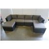 Image 2 : BRAND NEW RATTAN OUTDOOR 6 PIECE MODULAR SECTIONAL SOFA W/ DARK GREY CUSHIONS - RETAIL $1499 POWDER 