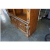 Image 2 : ASHLEY FURNITURE DOUBLE BOOKSHELF WITH GLASS SHELVES AND 2 DRAWERS - APPROX 83 INCHES TALL