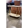 Image 1 : BRASS AND STONE LOOK SOFA TABLE