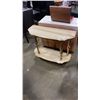 Image 2 : BRASS AND STONE LOOK SOFA TABLE