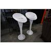 Image 2 : 2 TALL WHITE WICKER VASES - 43 INCHES TALL