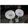 Image 3 : 2 TALL WHITE WICKER VASES - 43 INCHES TALL