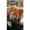 Image 1 : WOOD CARVED ELEPHANT - APPROX 14 INCHES TALL