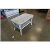 Image 1 : WHITE WICKER COFFEE TABLE