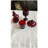 Image 8 : RUBY GLASS CUPS AND CONIDMENT DISHES