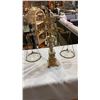 Image 2 : VINTAGE BRASS AND GLASS SCALE AND 2 CANDLE STICKS