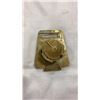 Image 2 : VINTAGE TEAK AND STONE LAMP AND BRASS PEEPHOLE