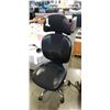 Image 1 : BLACK LEATHER OFFICE CHAIR-VISIBLE WEAR ON TOP