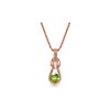 Image 1 : Genuine 0.65 ctw Peridot Necklace 14KT Rose Gold - REF-73X7M