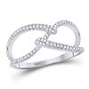 Image 1 : Womens Round Diamond Strand Band Ring 1/5 Cttw 10kt White Gold - REF-14N9F