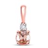 Image 1 : Womens Round Lab-Created Morganite Solitaire Pendant 5/8 Cttw 10kt Rose Gold - REF-16M9H