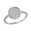 Image 1 : Womens Round Diamond Cluster Circle Ring 1/8 Cttw 10kt White Gold - REF-13H9R