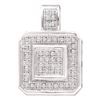 Image 1 : Womens Round Diamond Square Pendant 1/6 Cttw 10kt White Gold - REF-13M9H