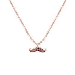 0.08 CTW Diamond Necklace 18K Rose Gold - REF-21M2F
