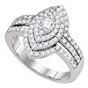 Image 1 : Round Diamond Solitaire Bridal Wedding Engagement Ring 1 Cttw 14kt White Gold - REF-71H9R