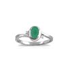 Image 1 : Genuine 0.51 ctw Emerald & Diamond Ring 14KT White Gold - REF-32H3X