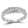 Image 1 : Womens Round Diamond Single Row Band Ring 1/4 Cttw 10kt White Gold - REF-18F9W