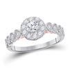 Image 1 : Round Diamond Solitaire Bridal Wedding Engagement Ring 3/4 Cttw 14kt Two-tone Gold - REF-84H9R