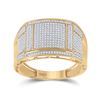 Image 1 : Mens Round Diamond Square Cluster Ring 5/8 Cttw 10kt Yellow Gold - REF-44A9M