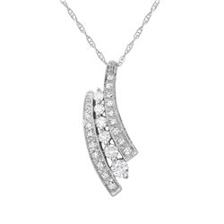 0.50 CTW Diamond Necklace 14K White Gold - REF-49H9M