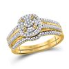 Image 1 : Round Diamond Bridal Wedding Ring Band Set 1/3 Cttw 10kt Yellow Gold - REF-27A9M