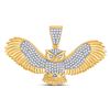 Image 1 : Mens Round Diamond Owl Animal Charm Pendant 1 Cttw 10kt Yellow Gold - REF-52K9Y
