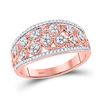 Image 1 : Womens Round Diamond Band Ring 1/4 Cttw 10kt Rose Gold - REF-21W5K