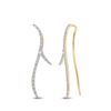 Image 1 : Womens Round Diamond Slender Climber Earrings 1/5 Cttw 10kt Yellow Gold - REF-19X5A