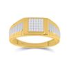 Image 1 : Mens Princess Diamond Ribbed Cluster Ring 1/4 Cttw 14kt Two-tone Gold - REF-32H5R