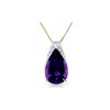 Image 1 : Genuine 5 ctw Amethyst Necklace 14KT Yellow Gold - REF-27T2A