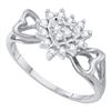 Image 1 : Womens Round Diamond Heart Ring 1/5 Cttw 10kt White Gold - REF-12R5X