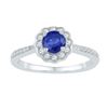 Image 1 : Womens Round Lab-Created Blue Sapphire Round Ring 1 Cttw 10kt White Gold - REF-23A9M