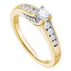 Image 1 : Round Diamond Solitaire Bridal Wedding Engagement Ring 1/2 Cttw 14kt Yellow Gold - REF-59R5X
