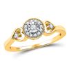 Image 1 : Round Diamond Solitaire Bridal Wedding Engagement Ring 1/8 Cttw 10kt Yellow Gold - REF-14Y9N