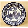 Image 1 : A BLUE AND WHITE GLAZED CHARGER