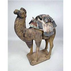 A POLYCHROME DECORATED EARTHENWARE CAME