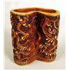 Image 1 : A CONTEMPORARY CARVED BONE BRUSH POT