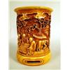 Image 1 : A CONTEMPORARY CARVED BONE BRUSH POT