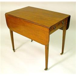 A GEORGE III INLAID MAHOGANY PEMBROKE T