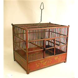 A CHINOISERIE DECORATED, BURGUNDY PAINT