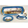 Image 1 : A HAND PAINTED PARCEL GILT FISH SERVICE