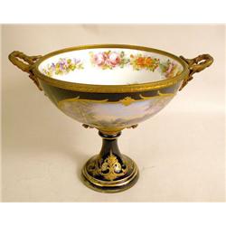 A HAND PAINTED, PARCEL GILT, AND ORMOLU