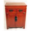 Image 1 : A RED LACQUERED PINE AND ELMWOOD TWO DR