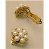 Image 2 : A PAIR OF 14K YELLOW GOLD AND PEARL EAR