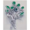 Image 2 : A PLATINUM, DIAMOND, AND EMERALD SPRAY 