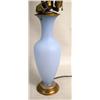Image 3 : A PAIR OF FROSTED BLUE GLASS TABLE LAMP