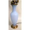 Image 3 : A PAIR OF FROSTED BLUE GLASS TABLE LAMP