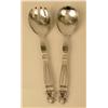 Image 1 : A GEORG JENSEN STERLING SILVER SALAD FO