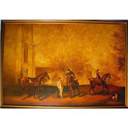 A FRAMED OIL ON CANVAS